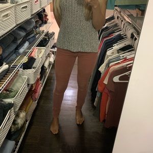 Pink corduroy skinny jeans